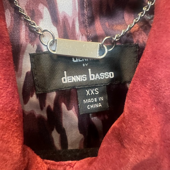 Vintage Dennis Basso Y2K Leather Jacket with matching scarf XXS - Picture 5 of 9